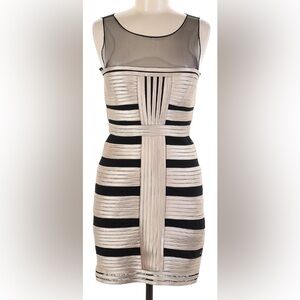 BCBG Cocktail Bandage Dress Blush Black - Size 4